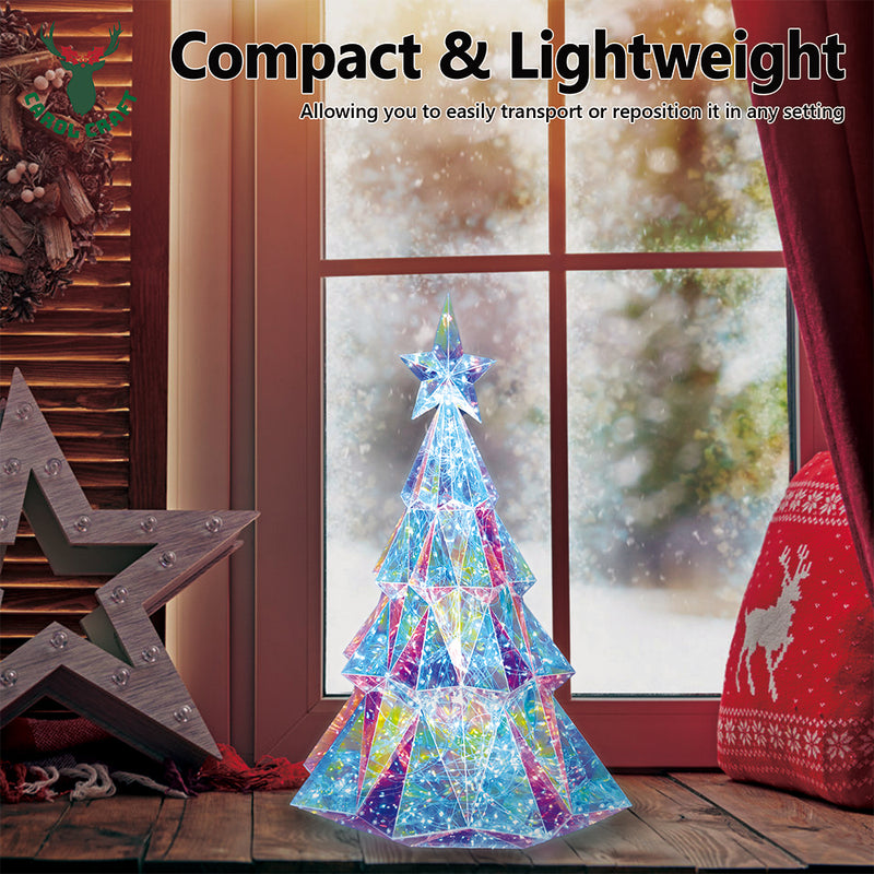 CarolCraft Iridescent LED Christmas Tree Holographic Glowing Light Display