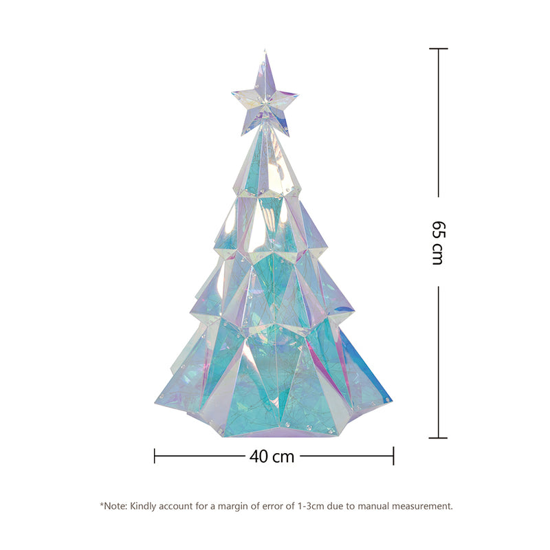 CarolCraft Iridescent LED Christmas Tree Holographic Glowing Light Display