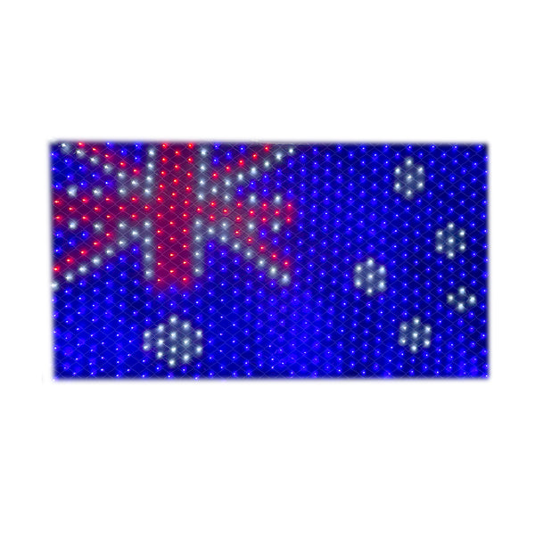 CarolCraft Australia Flag LED String Lights 230x130 cm Net Mesh Curtain Outdoor Waterproof