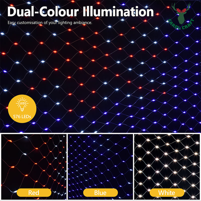 CarolCraft Australia Flag LED String Lights 230x130 cm Net Mesh Curtain Outdoor Waterproof