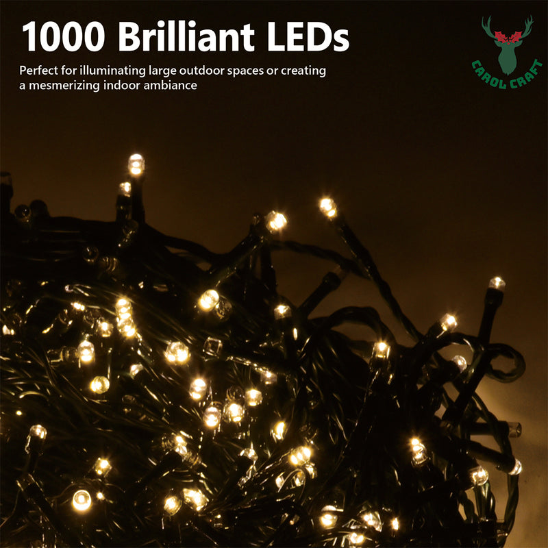 CarolCraft 50M Christmas String Lights 1000 LED Party Wedding Festival Garden