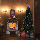 CarolCraft 2.1m Christmas Tree Snowy Fibre Optic Multicolour LED Lights Xmas Decorations