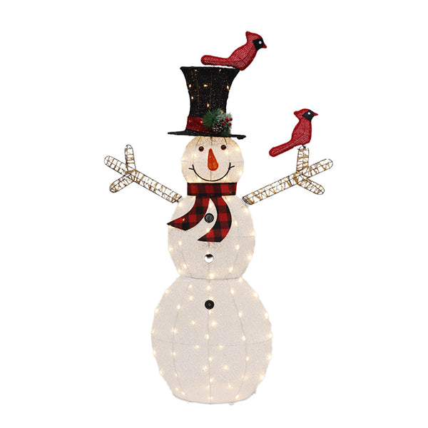 CarolCraft Christmas Lights 80 LED Fairy Light Snowman Outdoor Home Decorations 3D