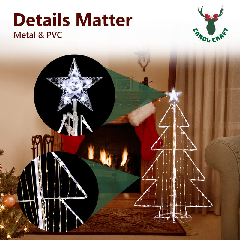 CarolCraft Christmas Lights 454 LED Fairy Light Tree Star Outdoor Home Decorations 3D