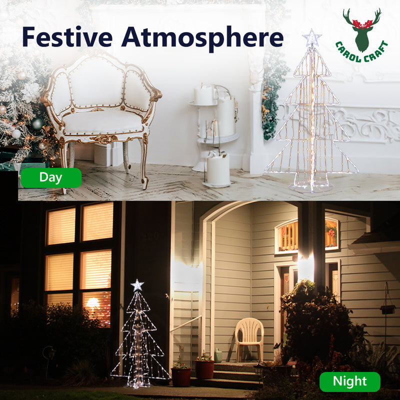 CarolCraft Christmas Lights 454 LED Fairy Light Tree Star Outdoor Home Decorations 3D