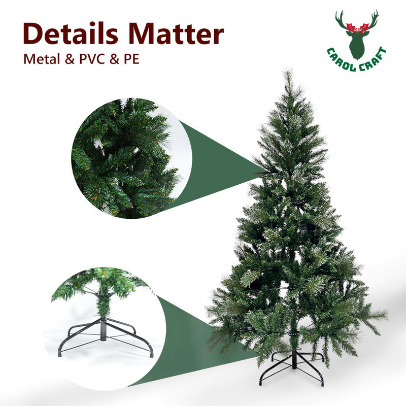 CarolCraft 180cm 6FT Christmas Tree- Xmas Decorations 696 Tips Green