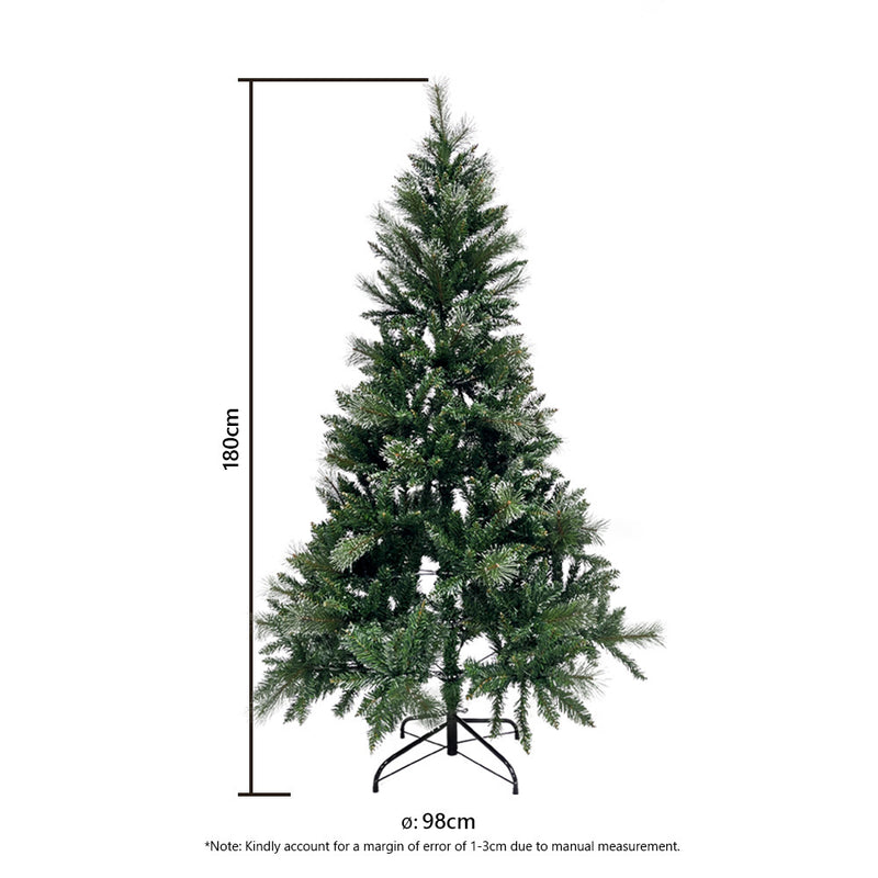 CarolCraft 180cm 6FT Christmas Tree- Xmas Decorations 696 Tips Green