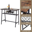 Viviendo Dining Table, Bar Table with Wine Storage Rack - Industrial Style