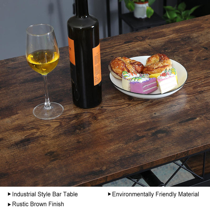 Viviendo Dining Table, Bar Table with Wine Storage Rack - Industrial Style