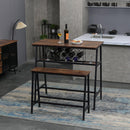 Viviendo Dining Table, Bar Table with Wine Storage Rack - Industrial Style
