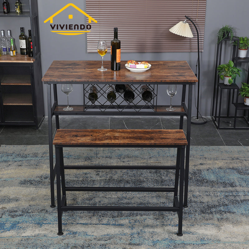 Viviendo Bench Seating Dining Table Bar Table Dining Set Industrial Style