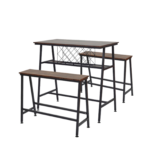 Viviendo Bench Seating Dining Table Bar Table Dining Set Industrial Style