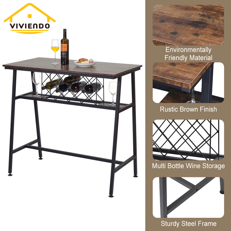 Viviendo Bench Seating Dining Table Bar Table Dining Set Industrial Style