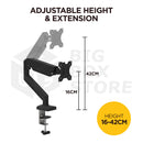 Viviendo Gas Spring Desk Stand and Monitor arm in Single Steel Monitor Mounts