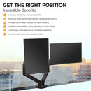 Viviendo Gas Spring Desk Stand and Monitor arm in Dual Steel Monitor Mounts