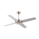 Viviendo 52 Inch 4 Blade Whisper AC Ceiling Fan with 3 Speed Remote Control - Silver