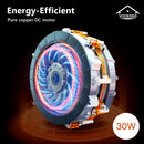 Viviendo 52 Inch 5 Blade Whisper DC Petal Ceiling Fan with 6 Speed Remote Control - Brown