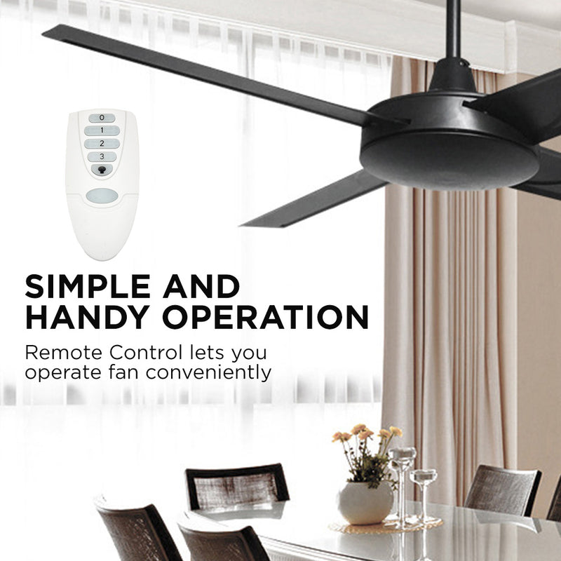 Viviendo 52 Inch 3 Solid Wood Blade Whisper AC Ceiling Fan with 3 Speed Remote Control - Brown