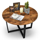 Viviendo 80cm diameter Round Coffee Table Industrial style Steel and Wood