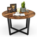 Viviendo 80cm diameter Round Coffee Table Industrial style Steel and Wood