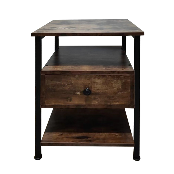 Viviendo Side Table Bedside table with 1 drawer Industrial Style Steel and Wood