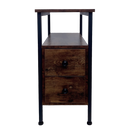 Viviendo 2 drawer Side Table Bedside table with Industrial Style Steel and Wood