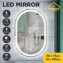Viviendo LED Bathroom Oval Vanity Mirror Light Dimmable Anti-Fog Wall Mounted Touch switch Mirror Light