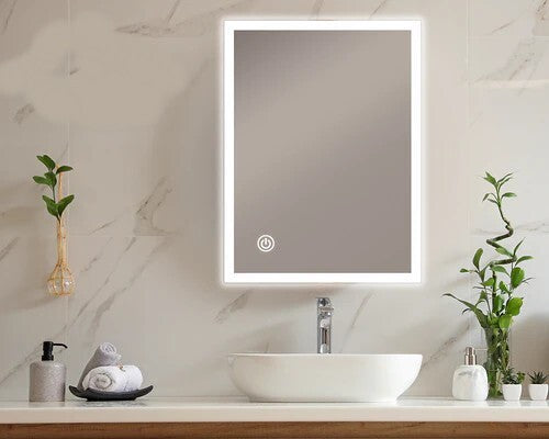 Viviendo LED Bathroom Rectangular Vanity Mirror Light Dimmable Anti-Fog Wall Mounted Touch switch Mirror Light - 60 x 80cm