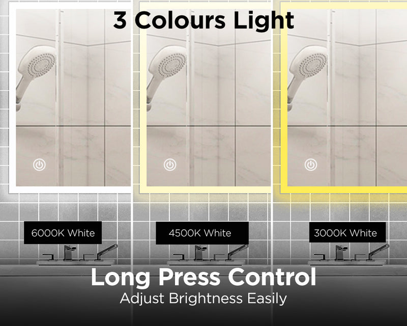 Viviendo LED Bathroom Rectangular Vanity Mirror Light Dimmable Anti-Fog Wall Mounted Touch switch Mirror Light