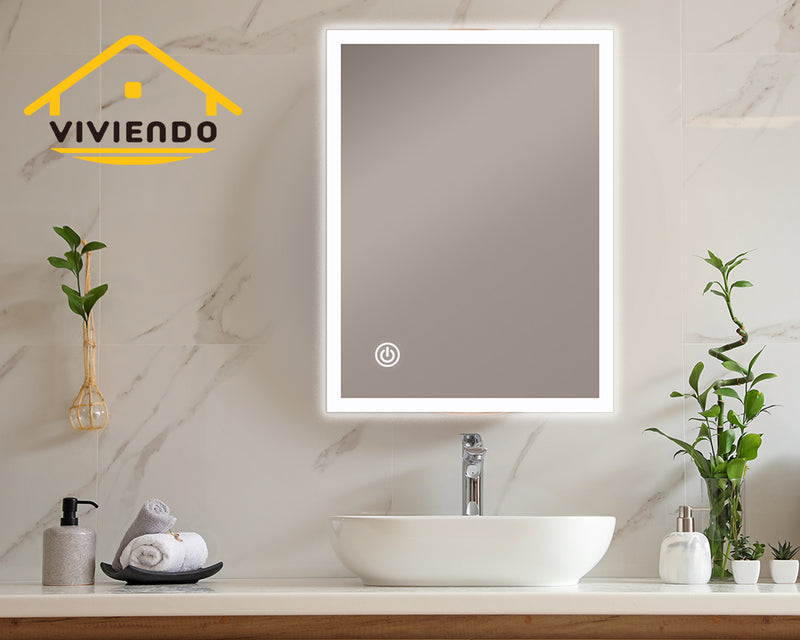 Viviendo LED Bathroom Rectangular Vanity Mirror Light Dimmable Anti-Fog Wall Mounted Touch switch Mirror Light