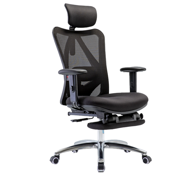 SIHOO M18 Ergonomic Office Chair Desk Chair Computer Chair with Adjustable Headrest Backrest Armrest and Footrest - Black