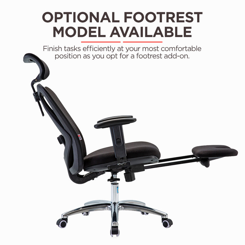 SIHOO M18 Ergonomic Office Chair Desk Chair Computer Chair with Adjustable Headrest Backrest Armrest and Footrest - Black