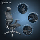 SIHOO V1 Ergonomics Executive Office Chair with Premium Mesh Seat Headrest Armrest and Backrest Lumbar Support - Black