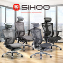 SIHOO V1 Ergonomics Executive Office Chair with Premium Mesh Seat Headrest Armrest and Backrest Lumbar Support - Black
