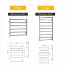 Viviendo Polished Premium Stainless Steel Electric Heated Towel Rack - 6 Bar
