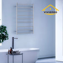 Viviendo Polished Premium Stainless Steel Electric Heated Towel Rack - 6 Bar