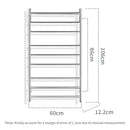 Viviendo Polished Premium Stainless Steel Electric Heated Towel Rack - 9 Bar