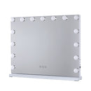 Viviendo Hollywood LED Lighted Makeup Mirror with Dimmable Bulbs, Tabletop or Wall-Mounted, White