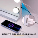 Viviendo Hollywood LED Lighted Makeup Mirror with 15 Dimmable Bulbs Bluebooth Speaker, Tabletop or Wall-Mounted, White