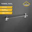 Viviendo Stylish Stainless Steel Adjustable Bathroom Towel Rack Rail Holder   Single Bar