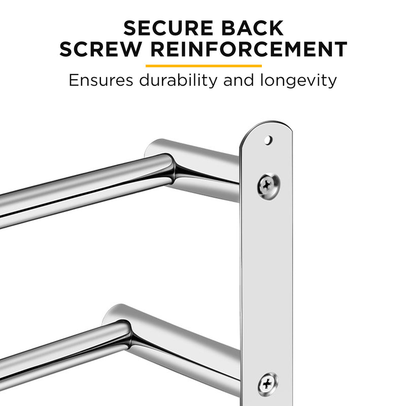 Viviendo Stylish Stainless Steel Adjustable Bathroom Towel Rack Rail Holder with Hooks