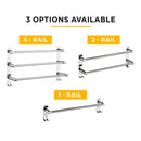 Viviendo Stylish Stainless Steel Adjustable Bathroom Towel Rack Rail Holder with Hooks