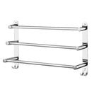 Viviendo Stylish Stainless Steel Adjustable Bathroom Towel Rack Rail Holder with Hooks