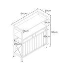 Viviendo Tilt-Out Laundry Hamper Cabinet Shelf Basket 3-Compartment with Sliding Wheels