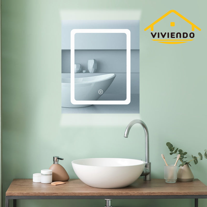 Viviendo LED Bathroom Mirror Cabinet Home Washroom Toilet Wall-Mounted Vanity Shelf Storage -  60 x72 cm 1 Door