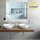 Viviendo Bathroom Shaving Mirror Cabinet LED Light Vanity Stainless Steel 90 x 72cm 3 Door