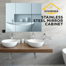 Viviendo Bathroom Shaving Mirror Cabinet Vanity Cabinets Stainless Steel 72 x75 cm 2 Door