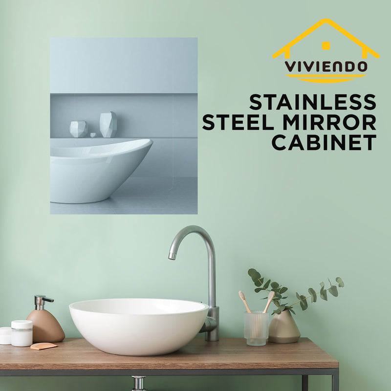 Viviendo Bathroom Mirror Cabinet Home Washroom Toilet Wall-Mounted Vanity Shelf Storage -  72 x75 cm 2 Door