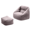 Viviendo Bean Bag Chair Armrest Ottoman Lounger Cover Lazy Sofa Kids