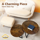 Viviendo Set of 2 Coffee Table Nesting Side Tables Compact Side End Wooden Furniture